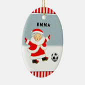 Meisjes Voetbal Kerstmis Collectible Keramisch Ornament (Rechts)