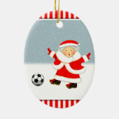 Meisjes Voetbal Kerstmis Collectible Keramisch Ornament (Achterkant)