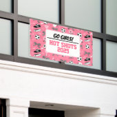 Meisjes voetbal team ondersteuning spandoek (Buitenkant Gebouw)