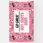 Meisjes voetbal team ondersteuning spandoek (Verticaal)