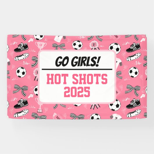 Meisjes voetbal team ondersteuning spandoek (Horizontaal)