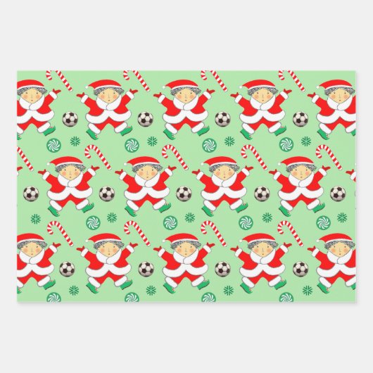 Meisjes Voetbal Vakantie Cadeauverpakking Papier Inpakpapier Vel (Voorkant)