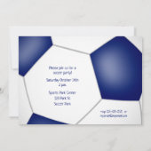 Meisjes Voetbal verjaardagsblauw voetbal blowout Aankondiging (Achterkant)