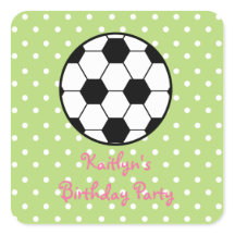 Meisjes Voetbal Verjaardagsfeestje Stickers