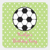 Meisjes Voetbal Verjaardagsfeestje Stickers (Voorkant)