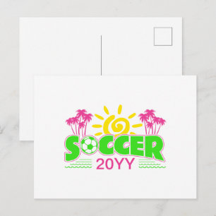 Meisjes Voetbal Zonneschijn Palmbomen Briefkaart