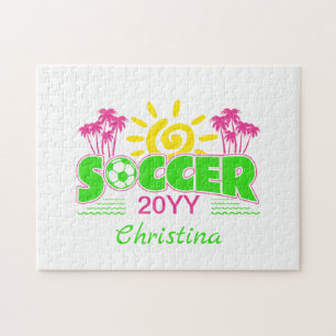 Meisjes Voetbal Zonneschijn Palmbomen Legpuzzel