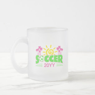 Meisjes Voetbal Zonneschijn Palmbomen Matglas Koffiemok
