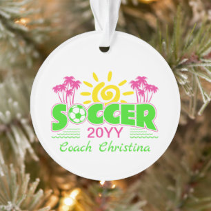 Meisjes Voetbal Zonneschijn Palmbomen Ornament