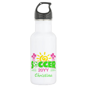 Meisjes Voetbal Zonneschijn Palmbomen Waterfles