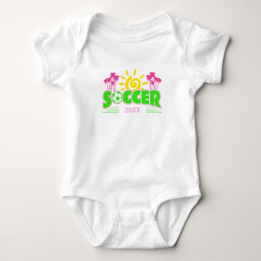Meisjes Voetbal Zonneschijn Palmboom Romper (Voorkant)