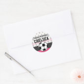 Meisjes Voetbalfeest Verjaardag Ronde Sticker (Envelop)