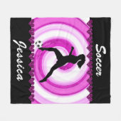 Meisjes Voetballen en Glitter Hearts Fleece Deken (Voorkant (Horizontaal))