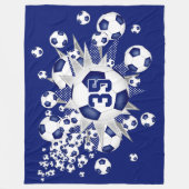 Meisjes voetballen sterren atletisch gepersonalise fleece deken (Voorkant)