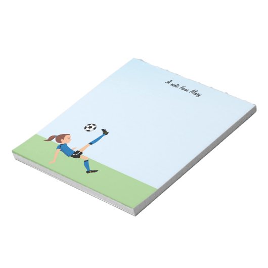 Meisjes Voetbalspeler Notitieblok (Linkerzijde)