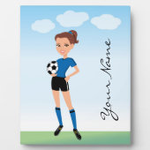 Meisjes Voetbalspeler Persoonlijk Fotoplaat (Voorkant)