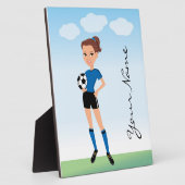 Meisjes Voetbalspeler Persoonlijk Fotoplaat (Zijkant)