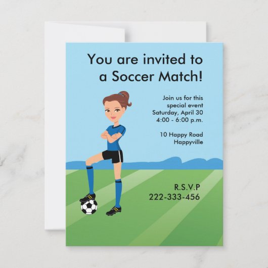 Meisjes Voetbalspeler Persoonlijk Kaart (Voorkant)