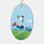 Meisjes Voetbalspeler Persoonlijk Keramisch Ornament (Links)