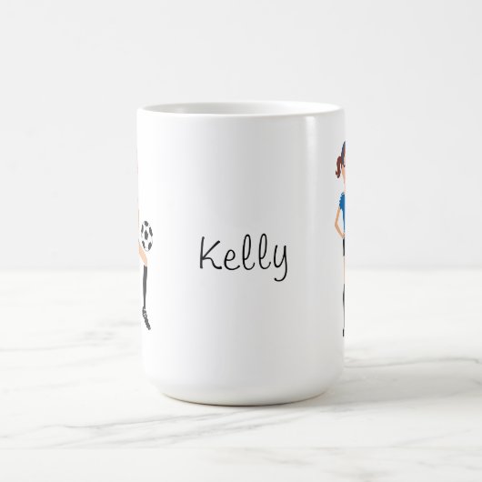 Meisjes Voetbalspeler Persoonlijk Koffiemok (Center)