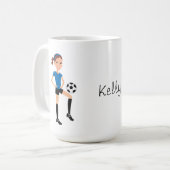 Meisjes Voetbalspeler Persoonlijk Koffiemok (Voorkant links)