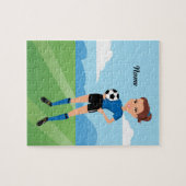 Meisjes Voetbalspeler Persoonlijk Legpuzzel (Horizontaal)
