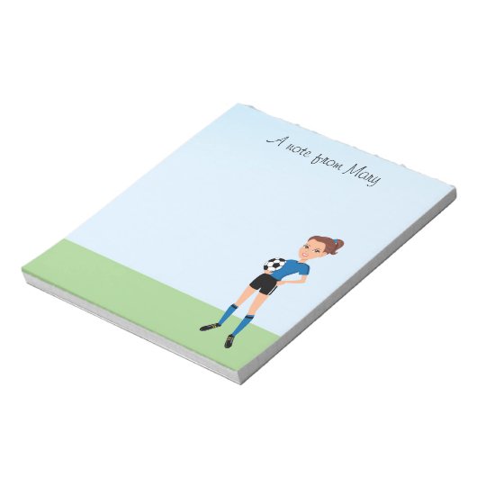 Meisjes Voetbalspeler Persoonlijk Notitieblok (Linkerzijde)