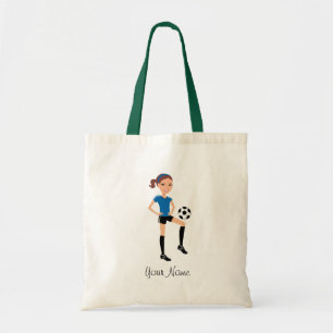 Meisjes Voetbalspeler Persoonlijk Tote Bag