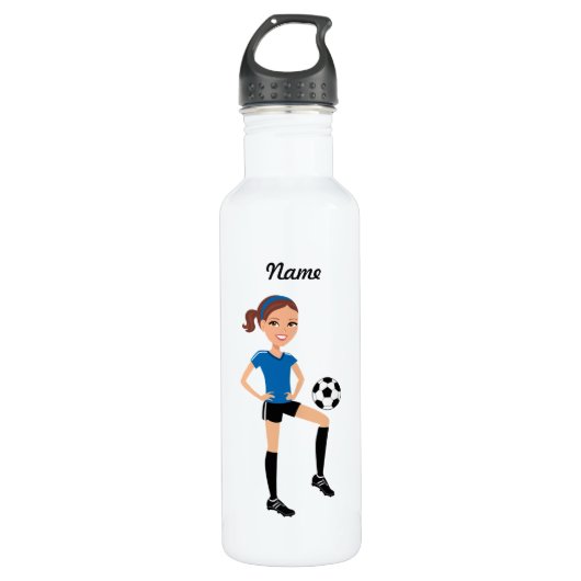 Meisjes Voetbalspeler Persoonlijk Waterfles (Voorkant)