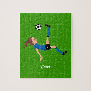 Meisjes Voetbalspeler Puzzle met tin Legpuzzel