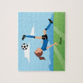 Meisjes Voetbalspeler Puzzle met tin Legpuzzel (Verticaal)
