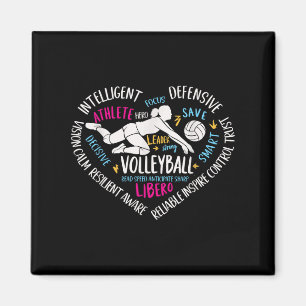 Meisjes Volleybal Libero Heart Volley voor Tiener Magneet