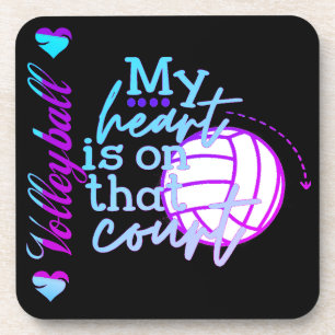Meisjes Volleybal Mijn Hart Zit op dat Veld Bier Onderzetter