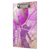 Meisjes Volleybal Speler springen bij het net Klembord (Links)