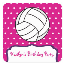 Meisjes Volleybal Sticker - Roze w Paarse