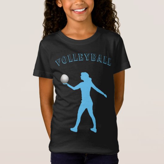 Meisjes volleybal T-shirt w / haar naam (Voorkant)