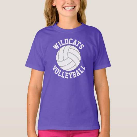 Meisjes Volleyball Aangepaste teamnaam / tekst T-s T-shirt (Voorkant)