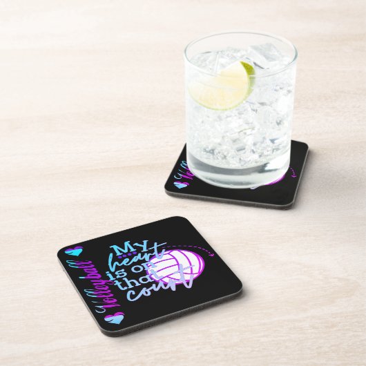 Meisjes Volleyball Mijn hart staat op dat gerechts Bier Onderzetter (Rechterzijde)