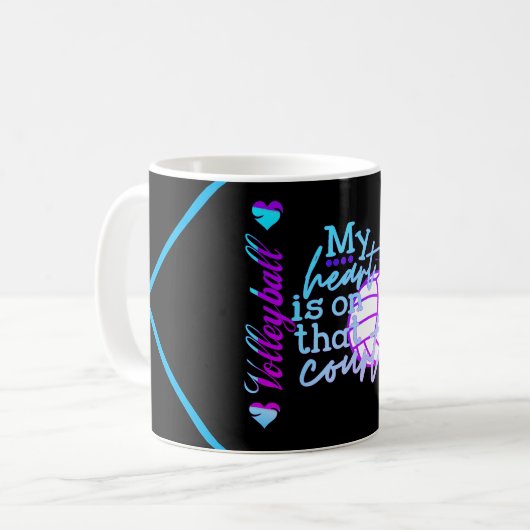 Meisjes Volleyball Mijn hart staat op dat gerechts Koffiemok (Voorkant links)