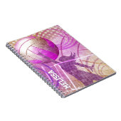Meisjes Volleyball Player Roze Paars Notitieboek (Rechterzijde)