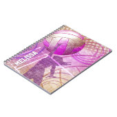 Meisjes Volleyball Player Roze Paars Notitieboek (Linkerzijde)