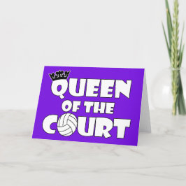 Meisjes Volleyball Queen of the Court Custom Color Bedankkaart