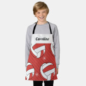 Meisjes Volleyball Red Ball & Snow Festive Name Cu Schort (Gedragen)