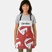 Meisjes Volleyball Red Ball & Snow Festive Name Cu Schort (Insitu)