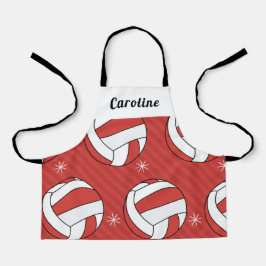 Meisjes Volleyball Red Ball & Snow Festive Name Cu Schort