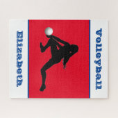 Meisjes Volleyball Red White Blue Jigzaag Puzzle Legpuzzel (Horizontaal)