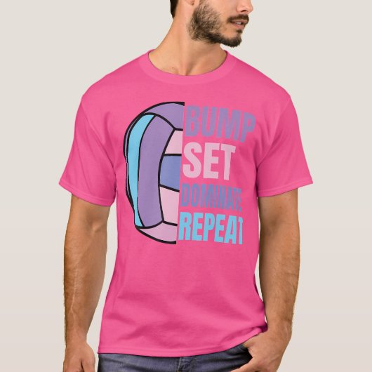 Meisjes Volleyball Set Domineren Volleyba T-shirt (Voorkant)