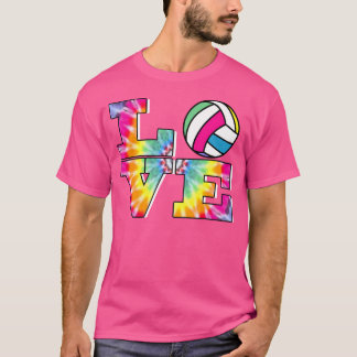 Meisjes Volleyball Tie Dye Love Colorful for nager T-shirt
