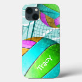 Meisjes Volleyball turquoise Case-Mate iPhone Case (Achterkant)