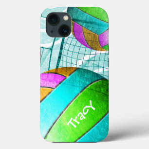 Meisjes Volleyball turquoise Case-Mate iPhone Case